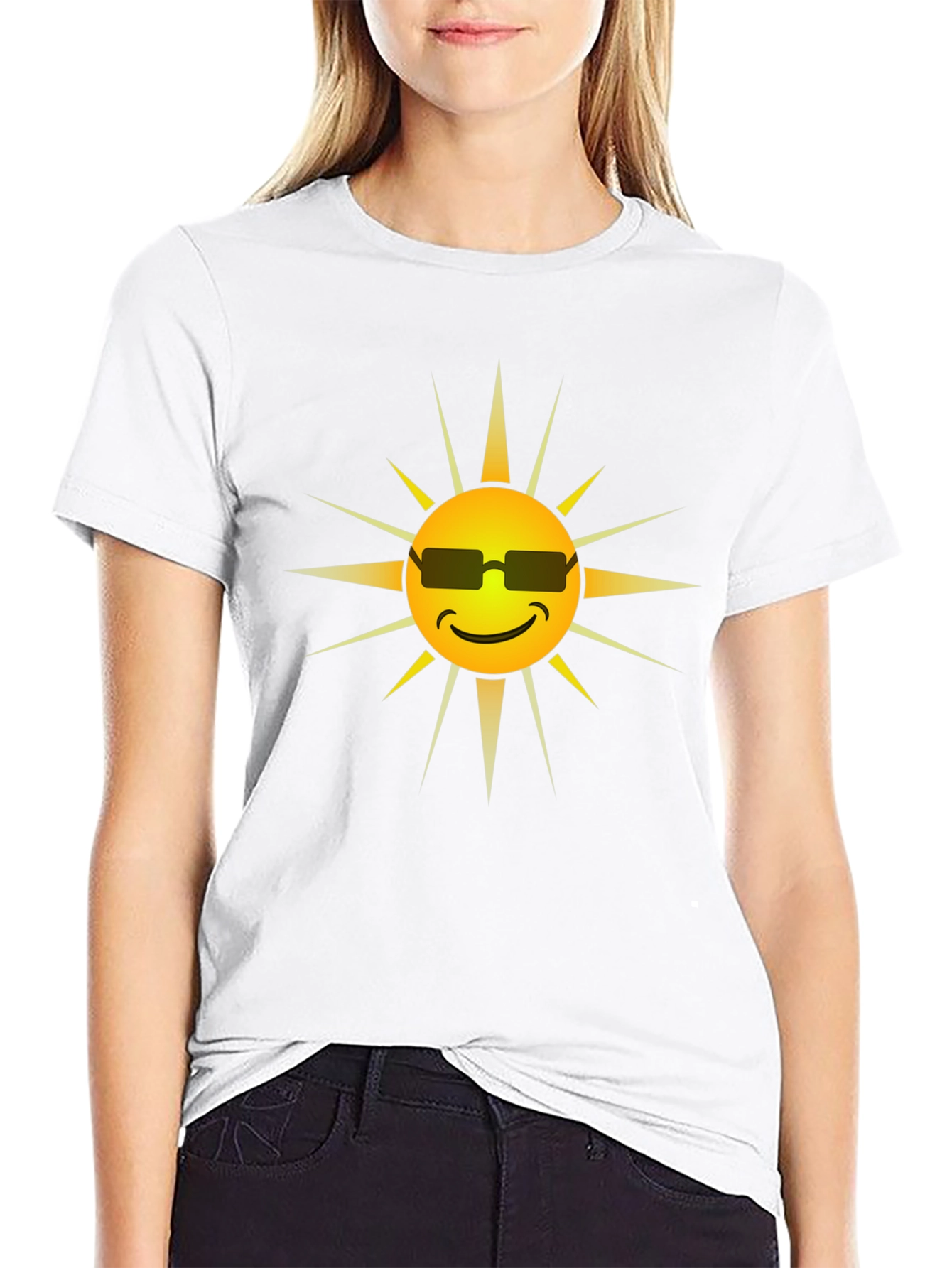 Cool Sun Graphic Tee - Black Cotton Shirt