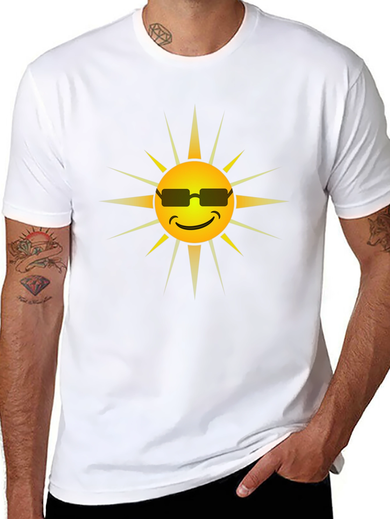 Cool Sun Graphic Tee - Black Cotton Shirt