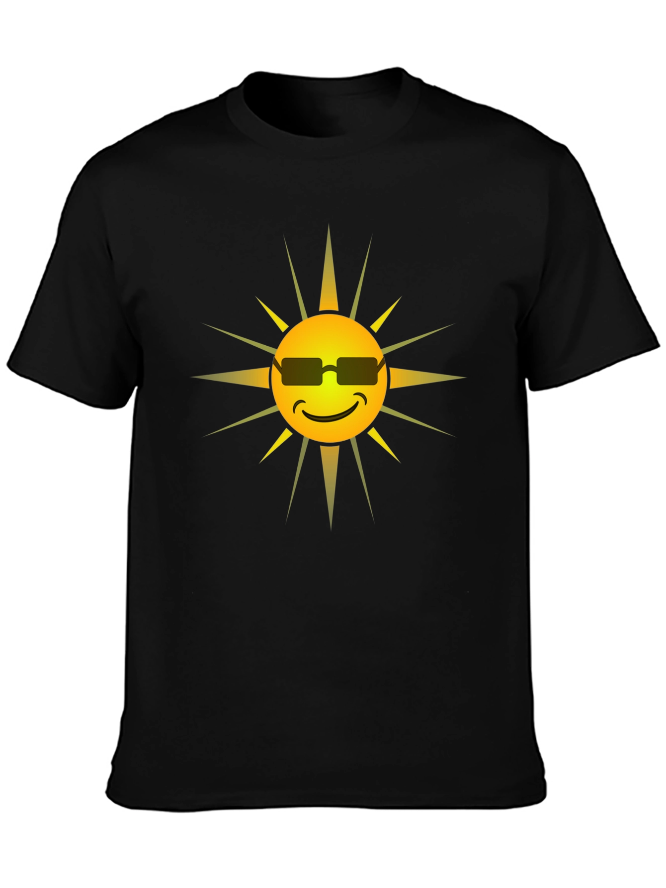 Cool Sun Graphic Tee - Black Cotton Shirt