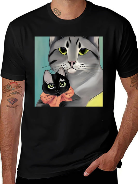 Cat Lovers T-Shirt - Mom Cat & Kitten Tee