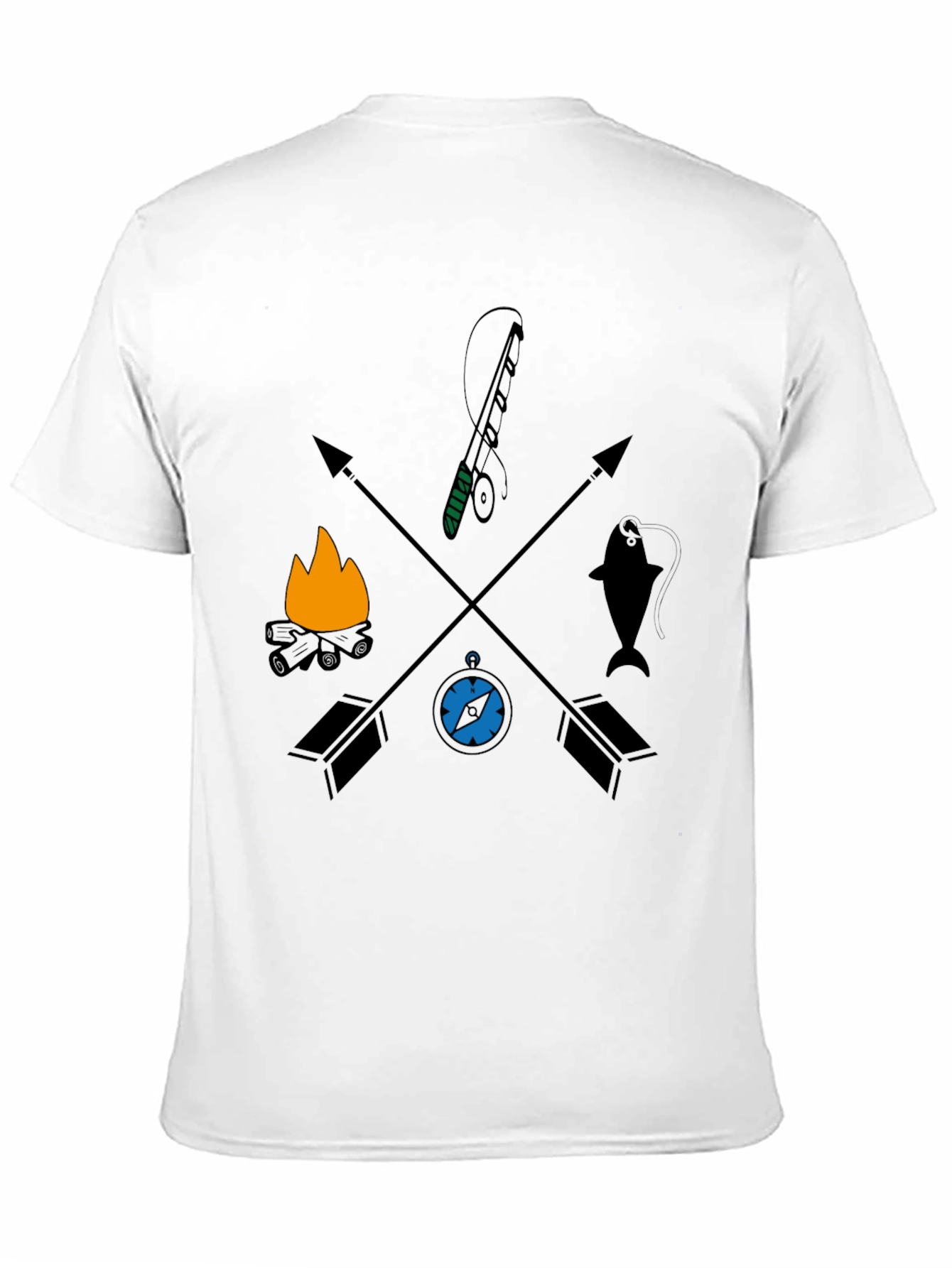 Outdoor Adventure Graphic Tee - Camping Fishing
