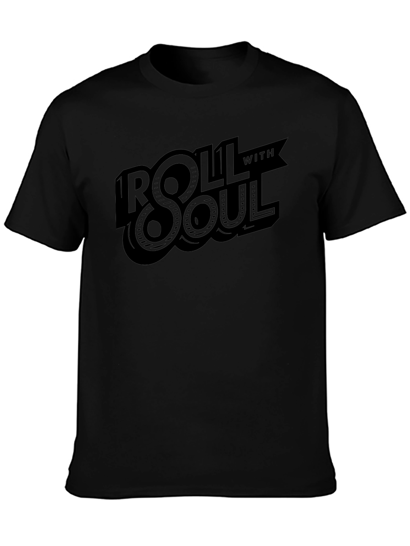 Roll With Soul Graphic Tee - Stylish Black T-Shirt
