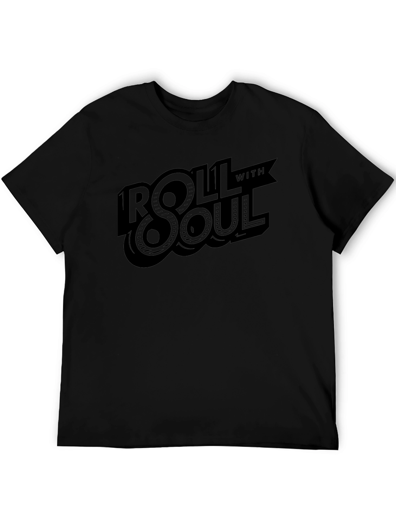 Roll With Soul Graphic Tee - Stylish Black T-Shirt