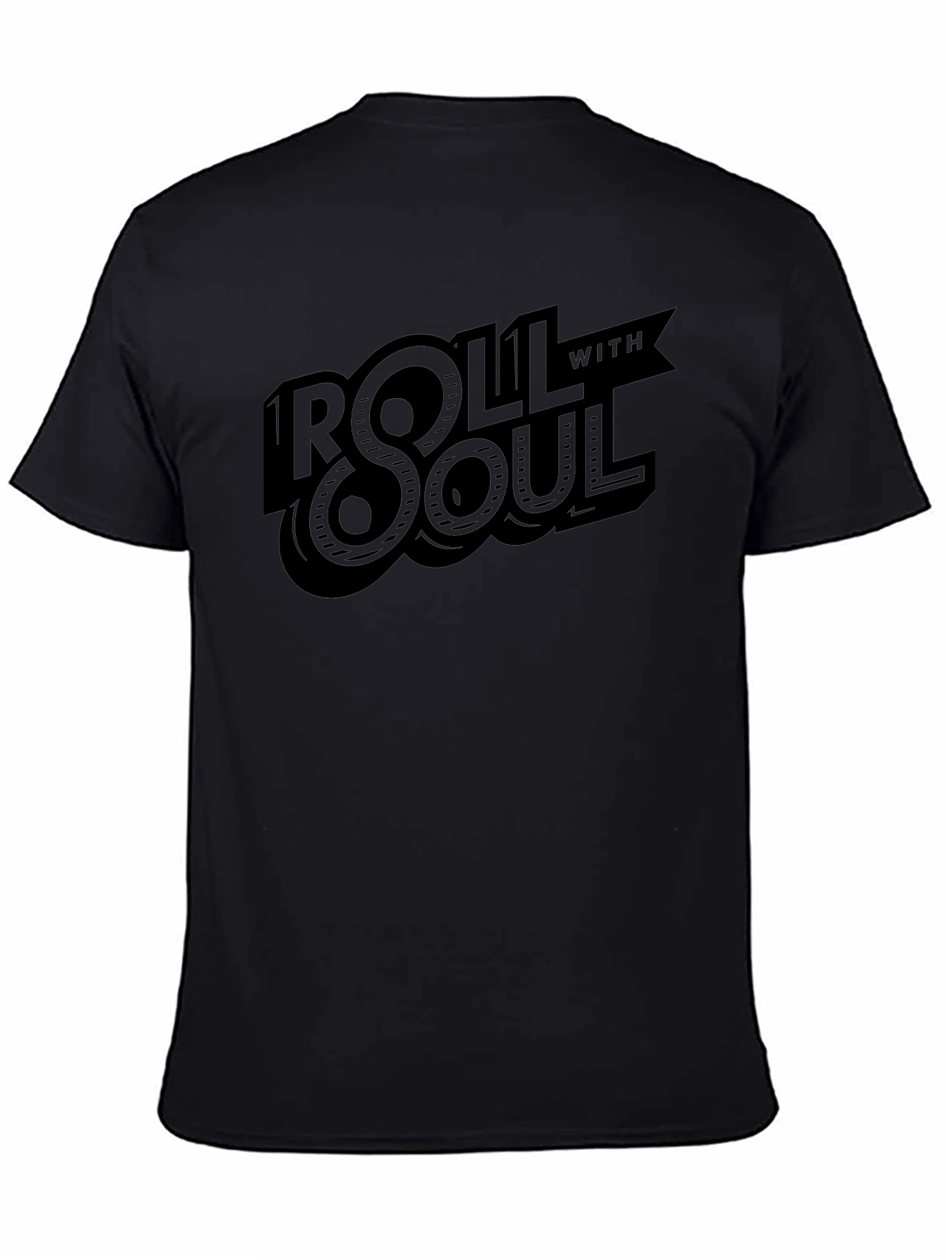 Roll With Soul Graphic Tee - Stylish Black T-Shirt