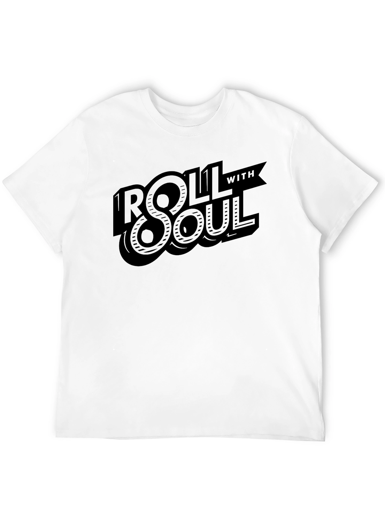 Roll With Soul Graphic Tee - Stylish Black T-Shirt