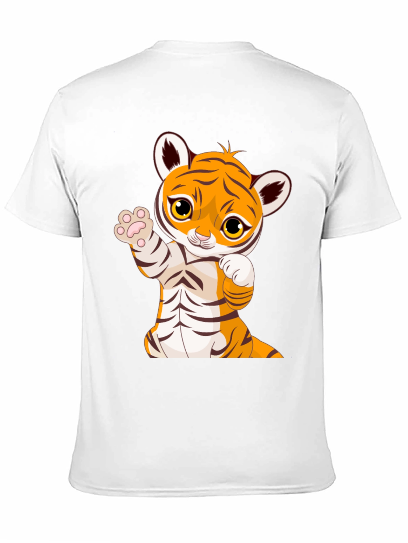 Cute Tiger Graphic Print Black T-Shirt