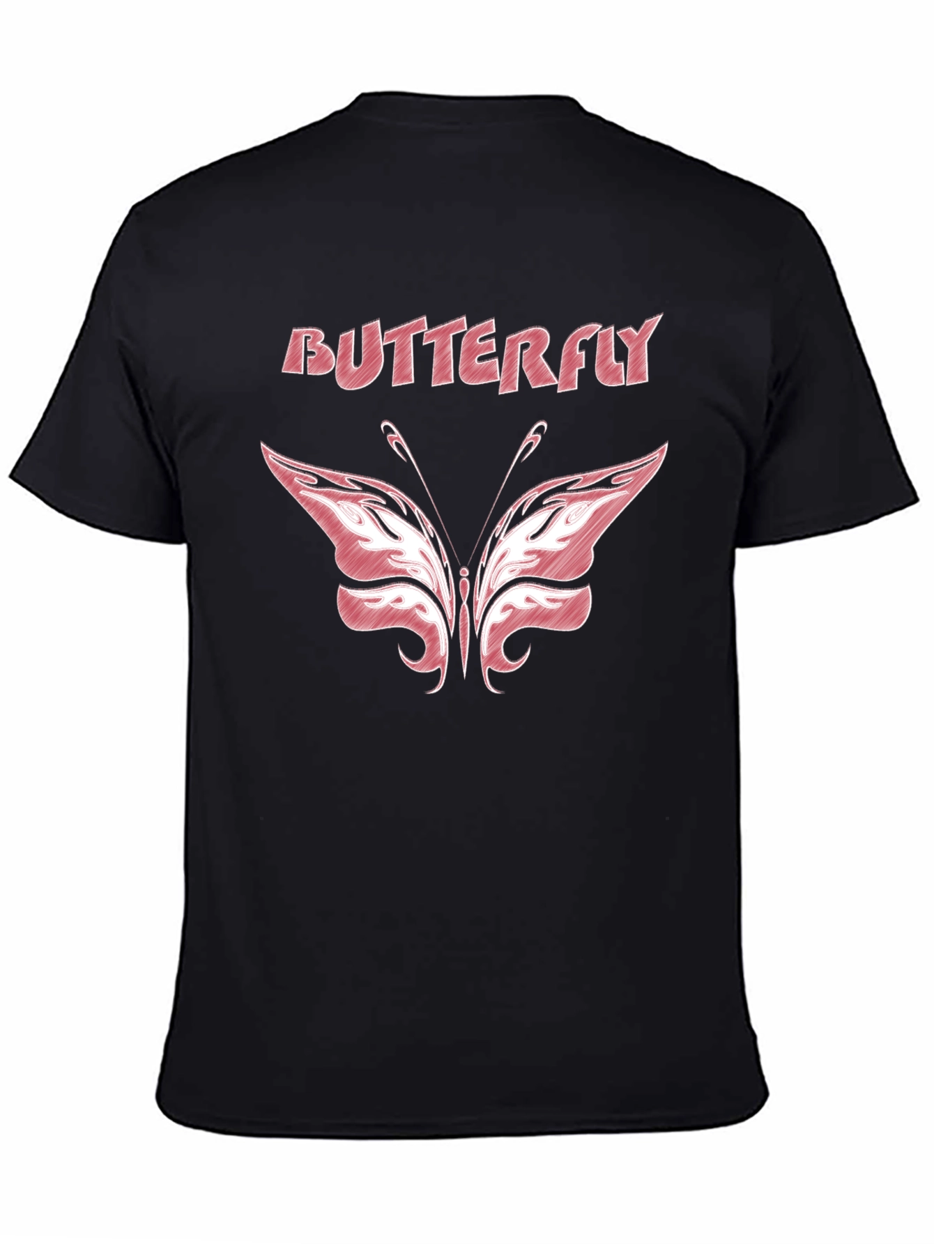 Butterfly Graphic Tee - Stylish Black T-Shirt