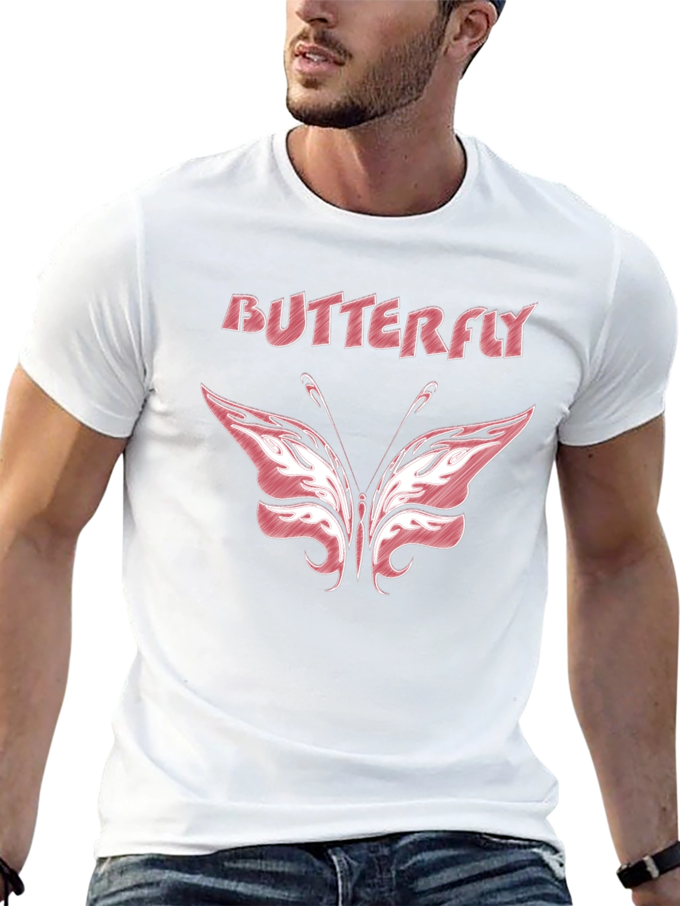 Butterfly Graphic Tee - Stylish Black T-Shirt