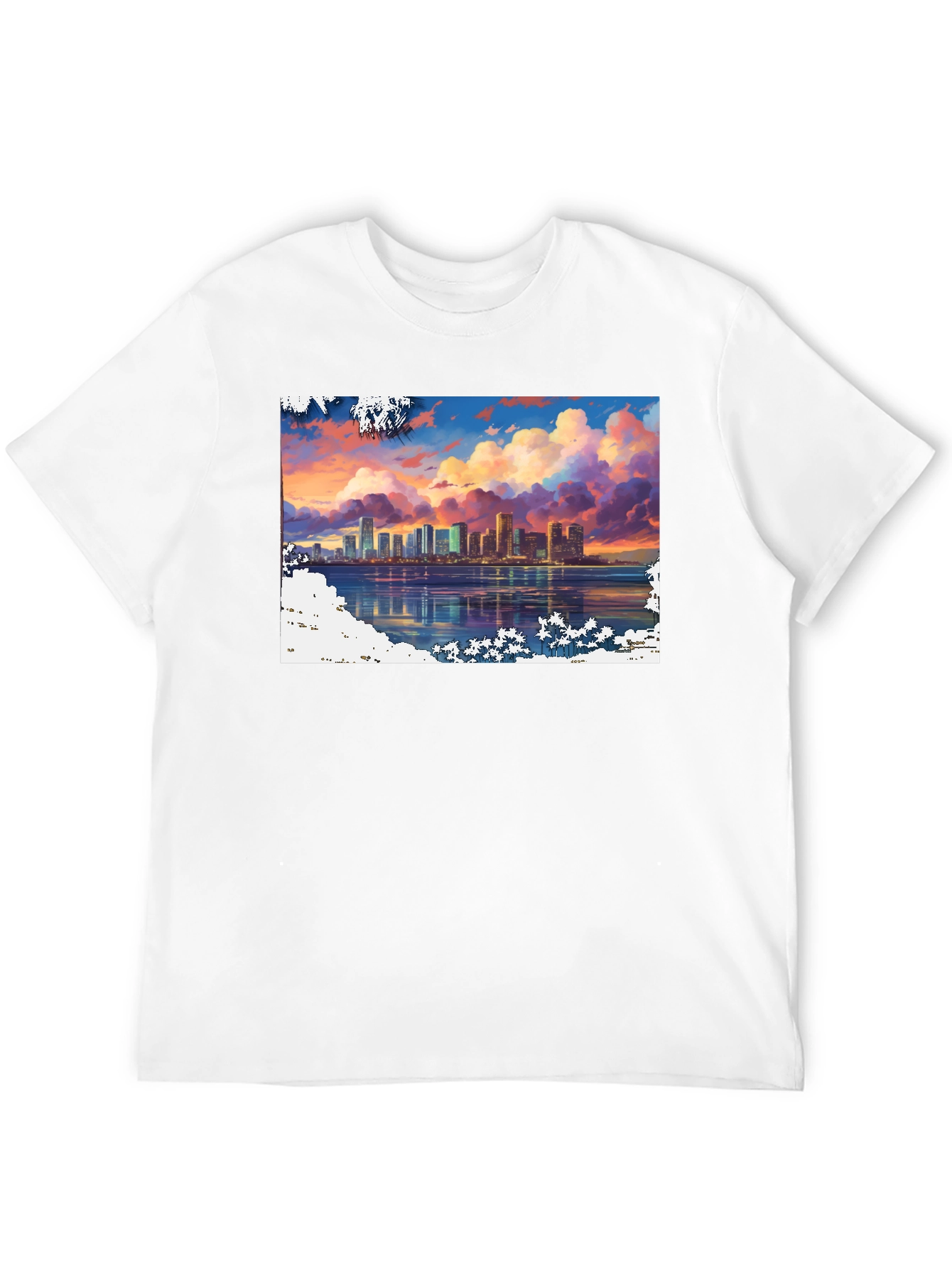 Cityscape Sunset Graphic Tee - Stylish Black T-Shirt
