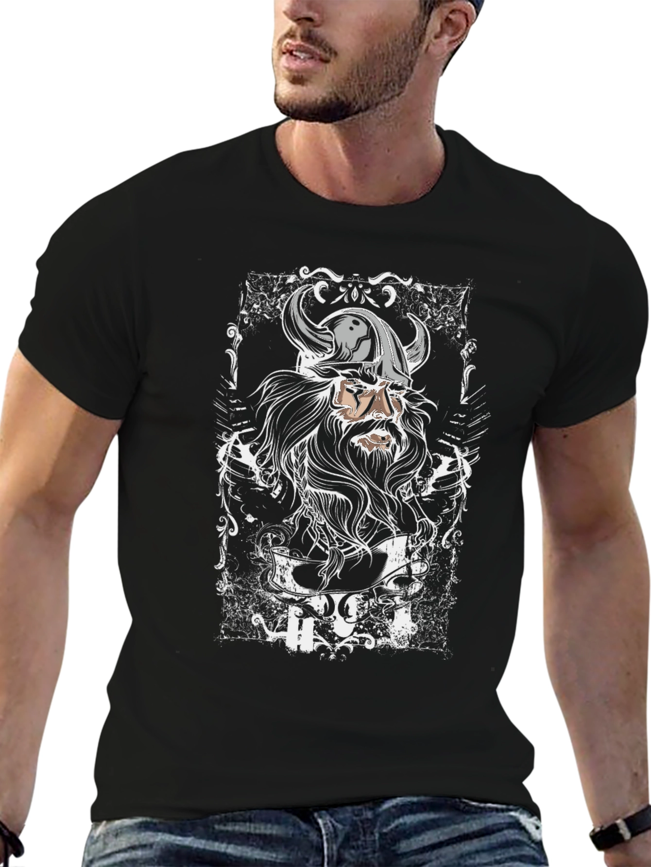 Viking Warrior Graphic Black T-Shirt
