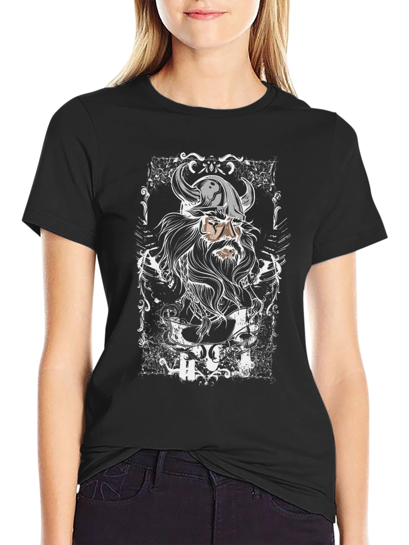 Viking Warrior Graphic Black T-Shirt