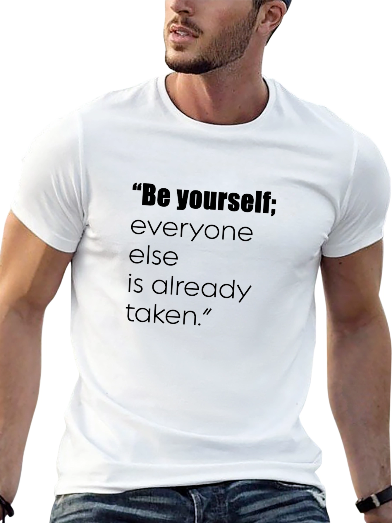 Be Yourself Graphic Tee - Black Cotton Comfort