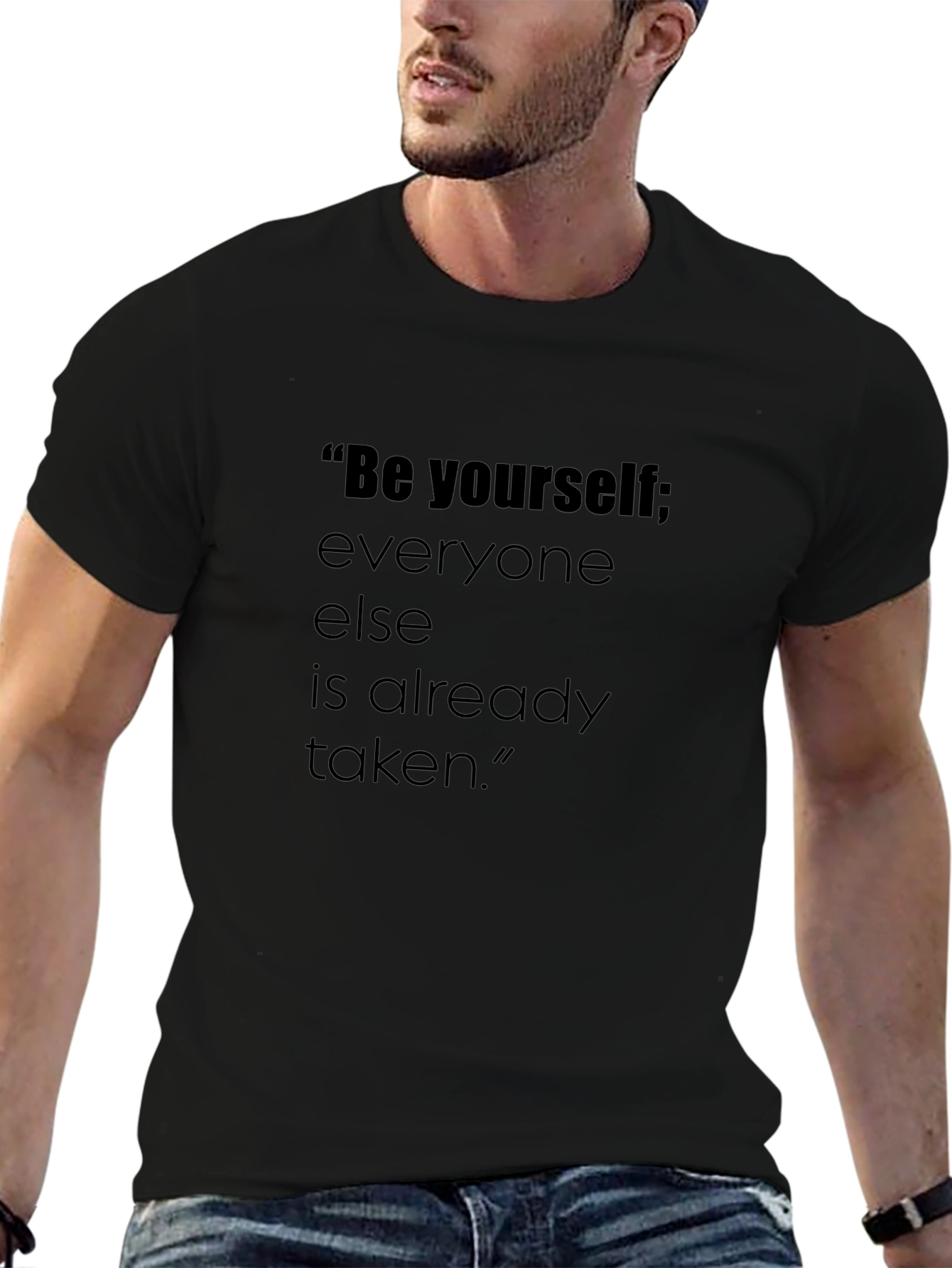 Be Yourself Graphic Tee - Black Cotton Comfort