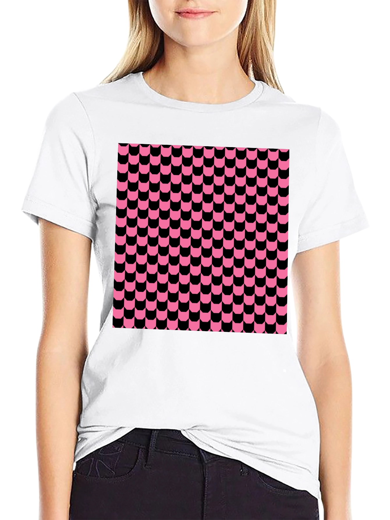 Funky Retro Patterned Black T-Shirt