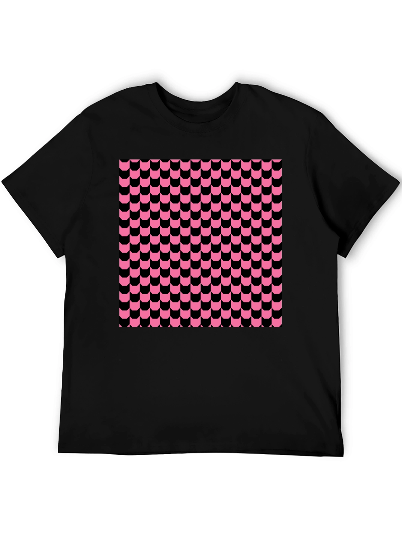 Funky Retro Patterned Black T-Shirt