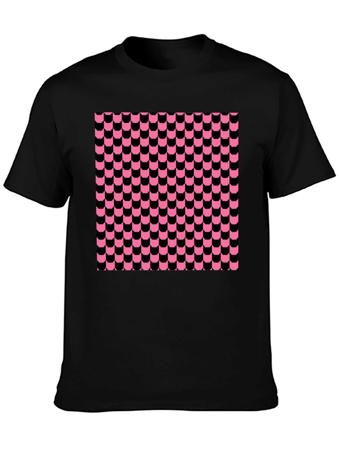Funky Retro Patterned Black T-Shirt