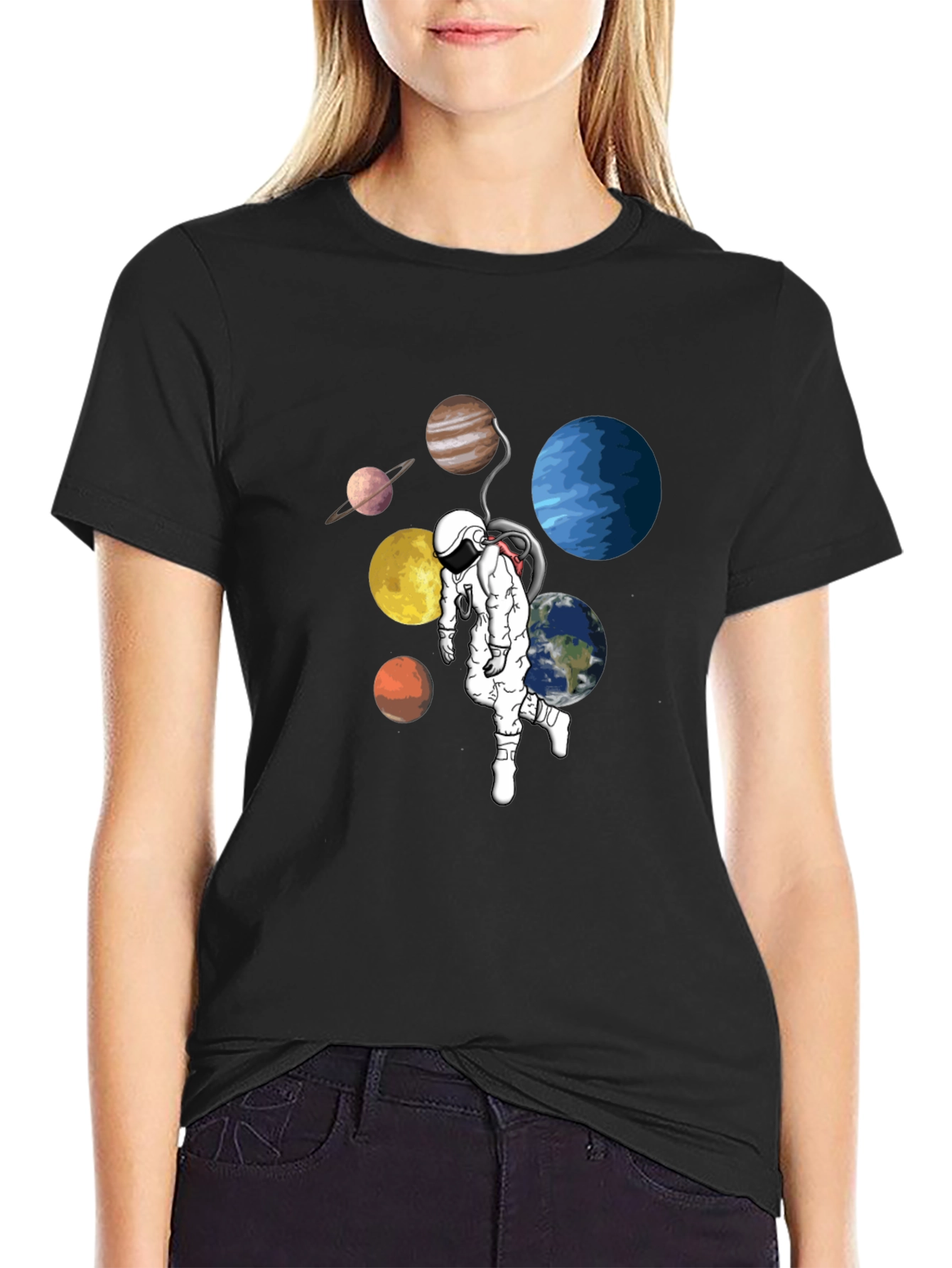 Planetary Astronaut Black T-Shirt