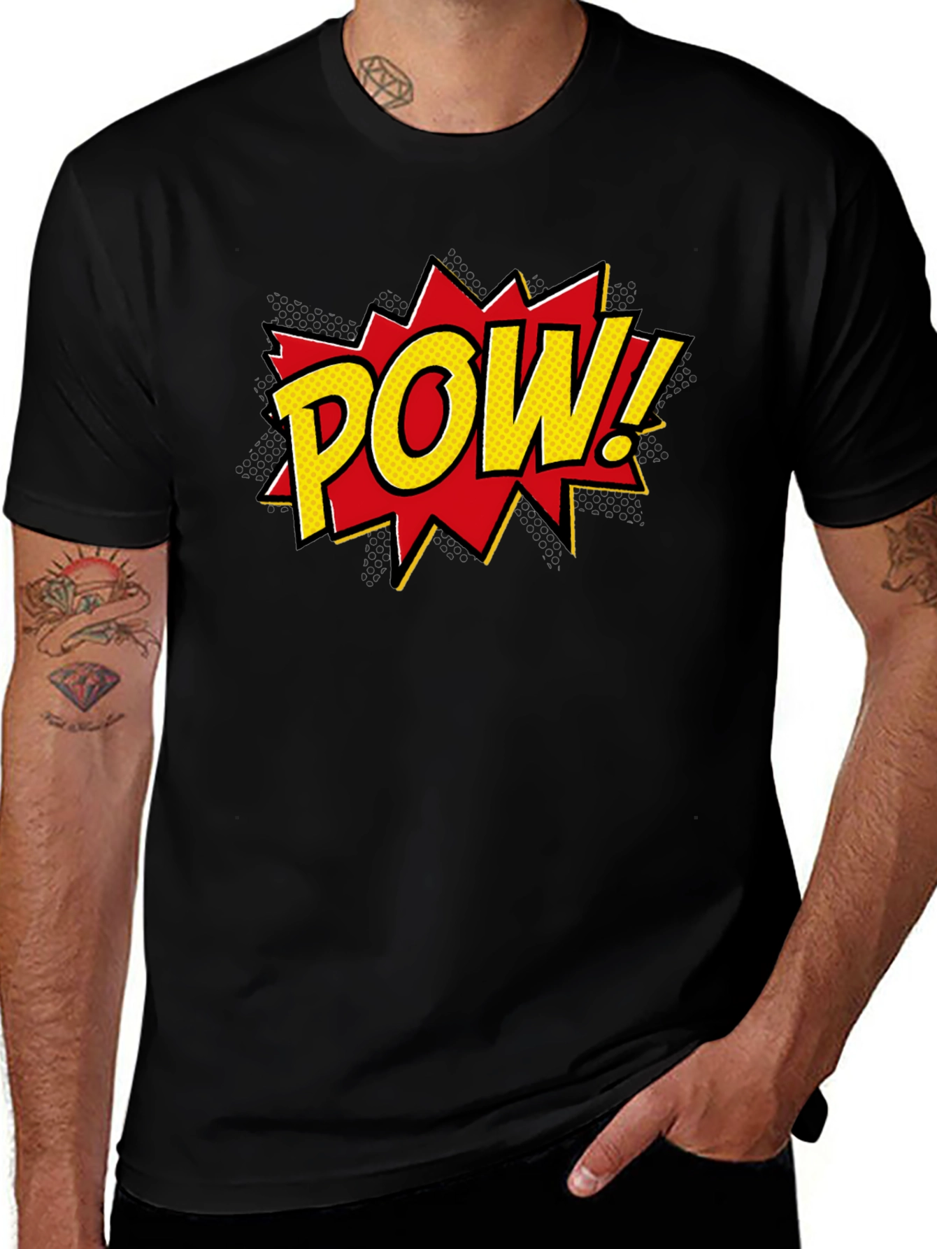 Comic POW! Graphic Tee - Stylish Black T-Shirt