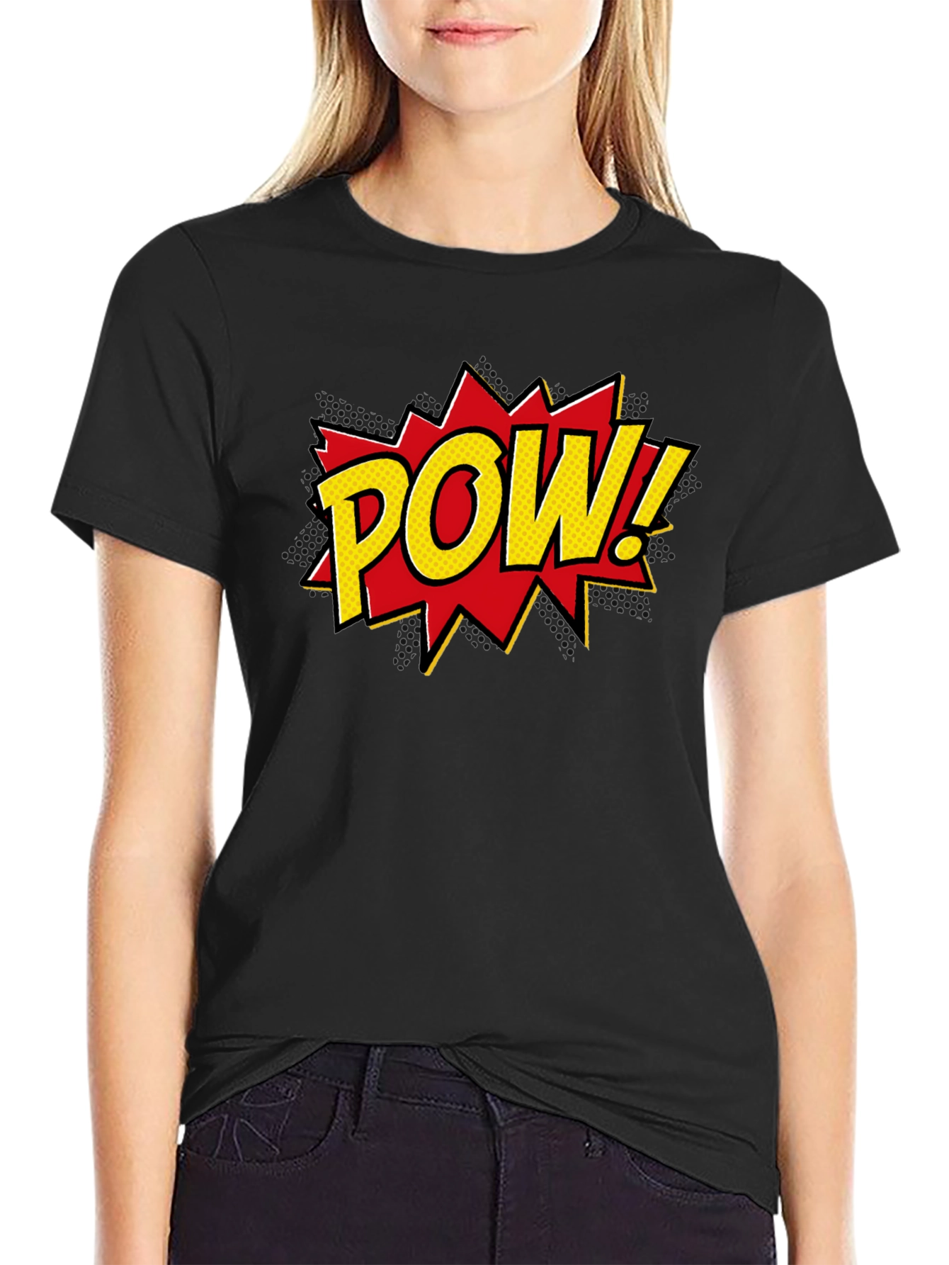 Comic POW! Graphic Tee - Stylish Black T-Shirt