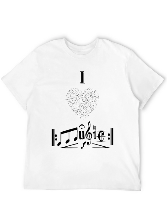 I Heart Music T-Shirt - Black Graphic Tee