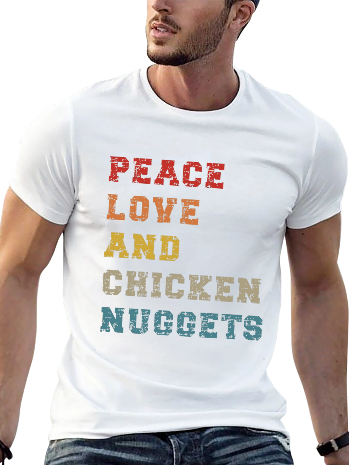 Peace Love & Chicken Nuggets Graphic Tee