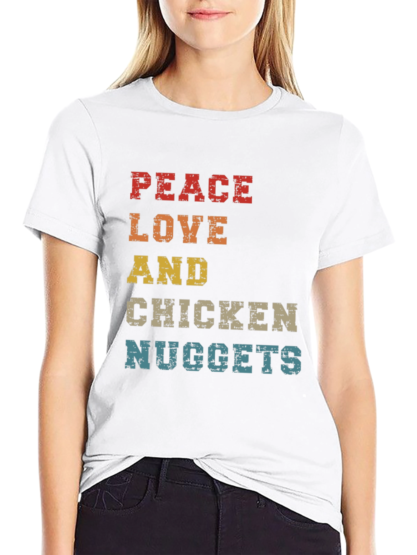 Peace Love & Chicken Nuggets Graphic Tee