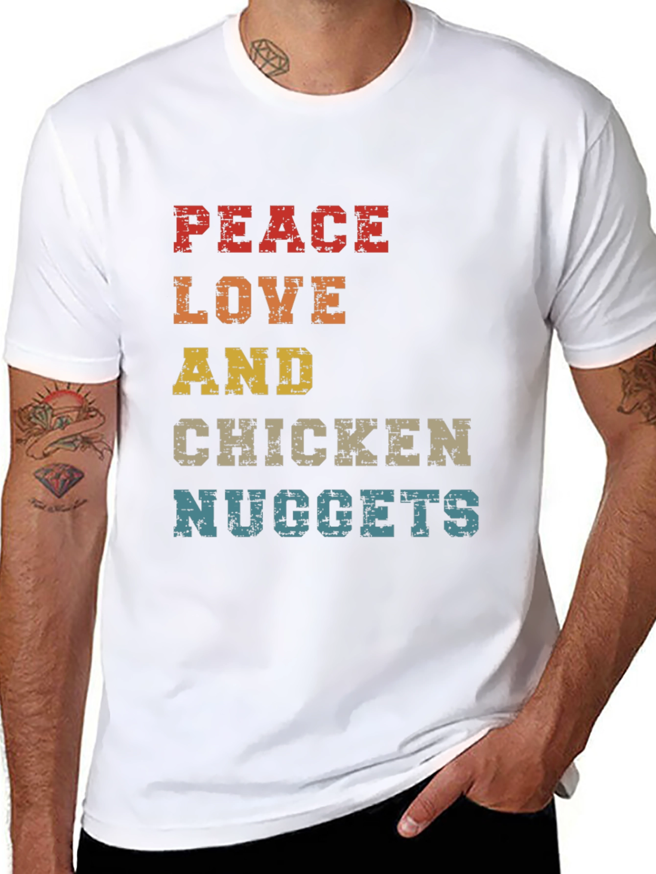 Peace Love & Chicken Nuggets Graphic Tee