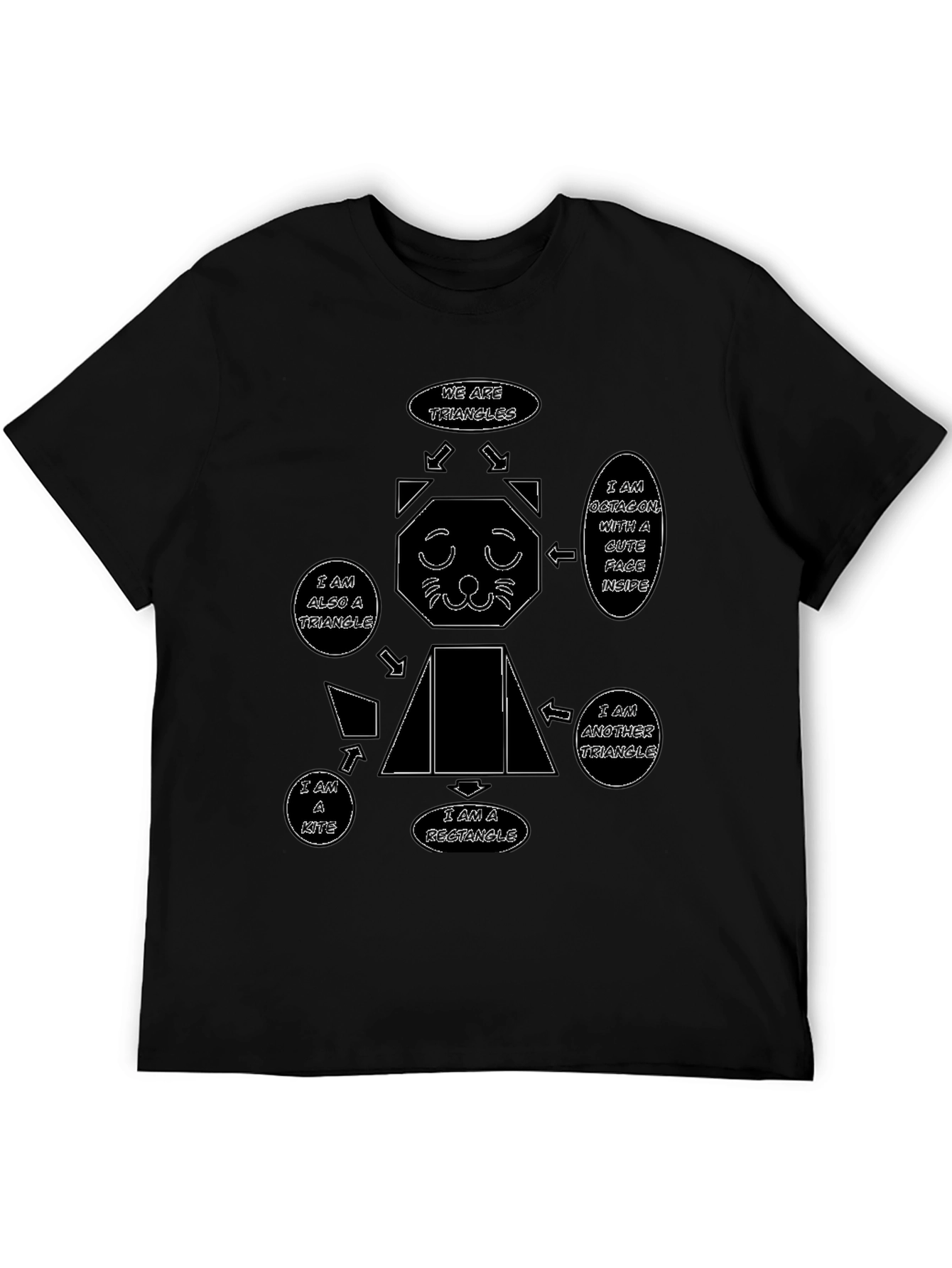 Geometric Cat T-Shirt - Unique Design