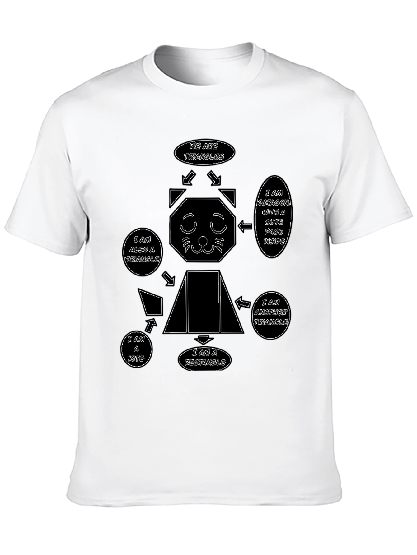 Geometric Cat T-Shirt - Unique Design