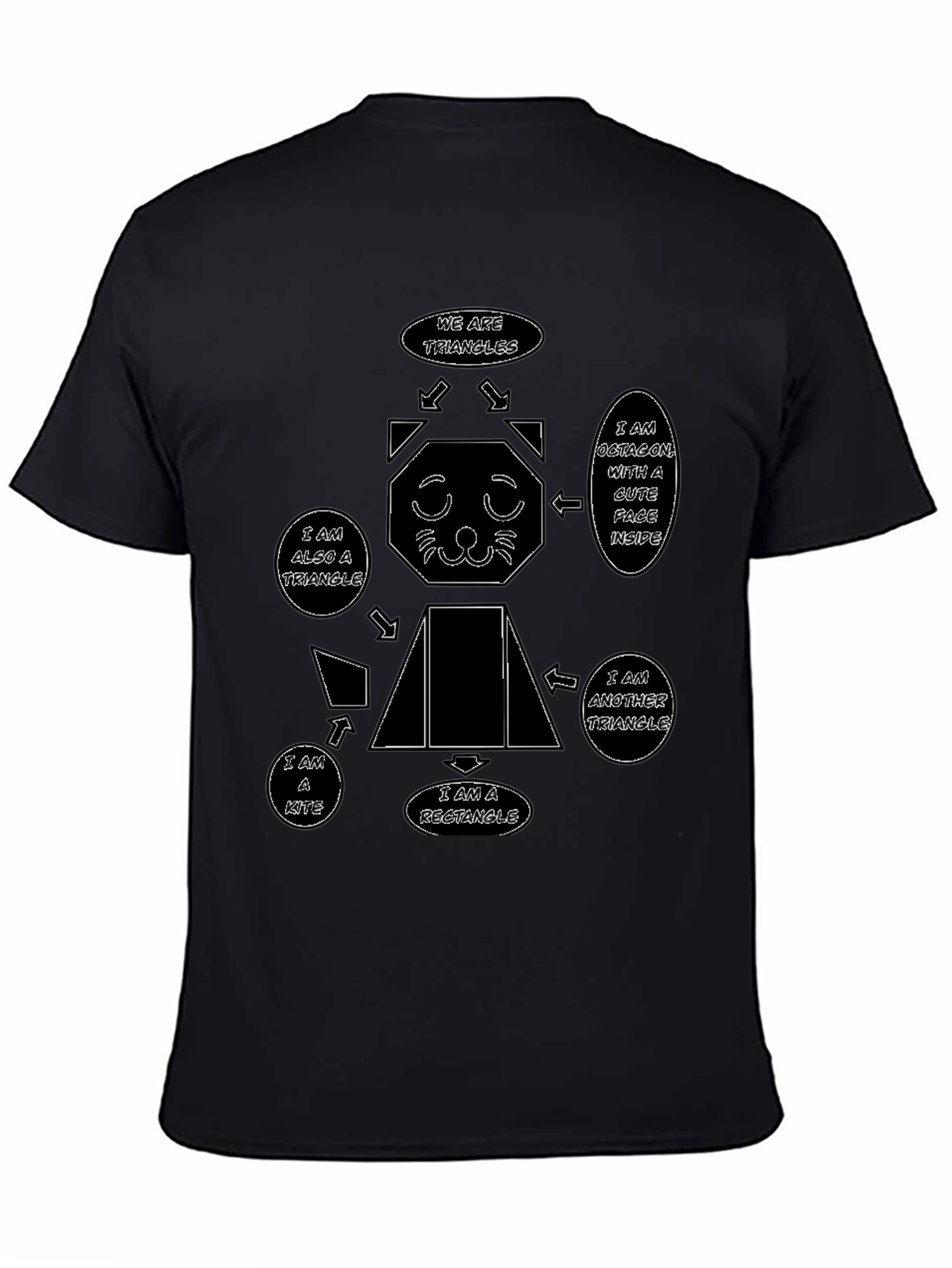 Geometric Cat T-Shirt - Unique Design
