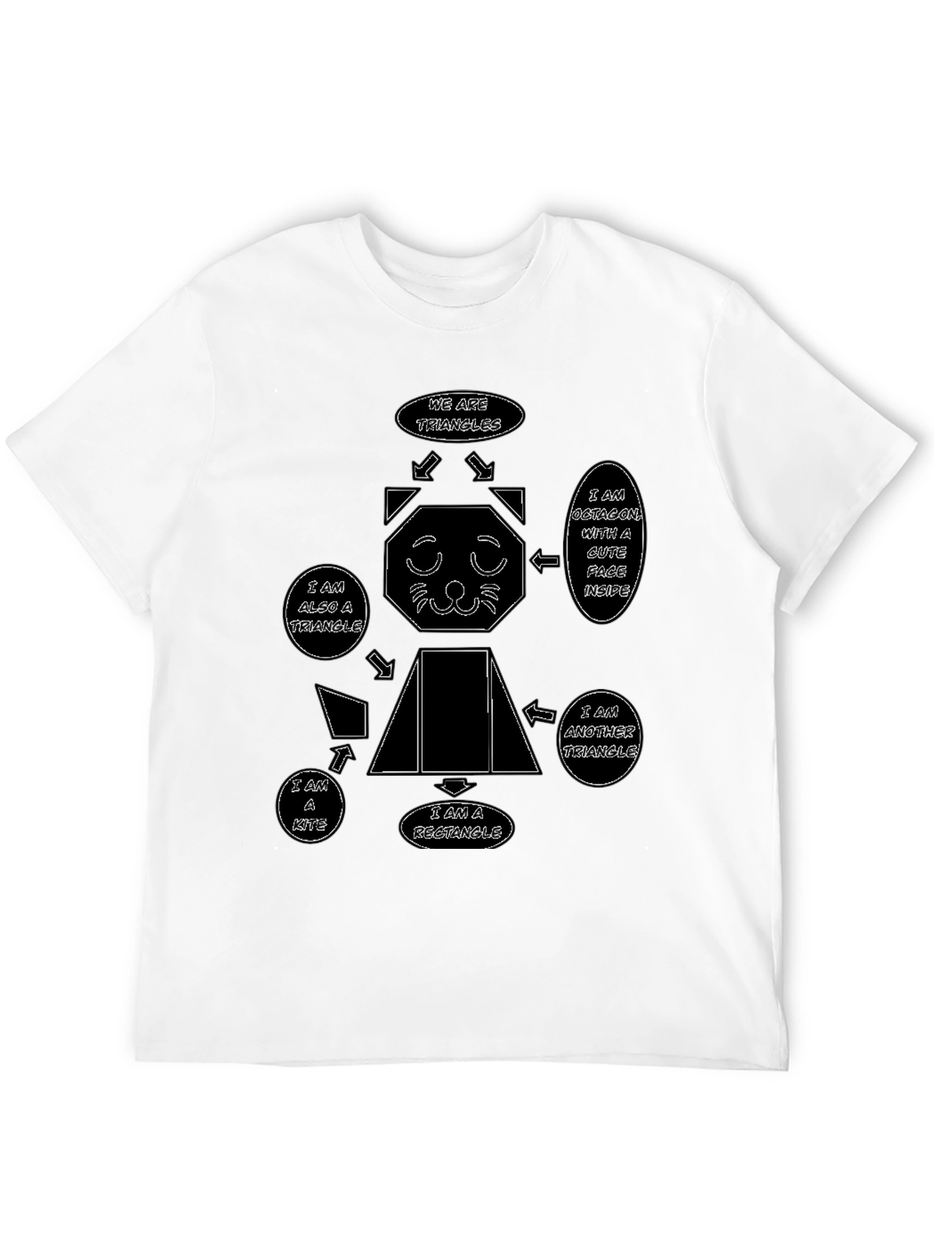 Geometric Cat T-Shirt - Unique Design