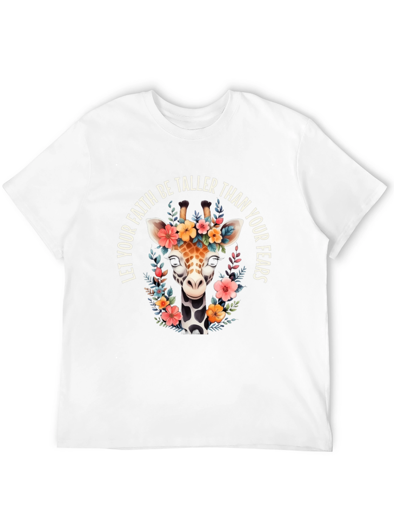 Floral Giraffe T-Shirt: Faith Over Fears