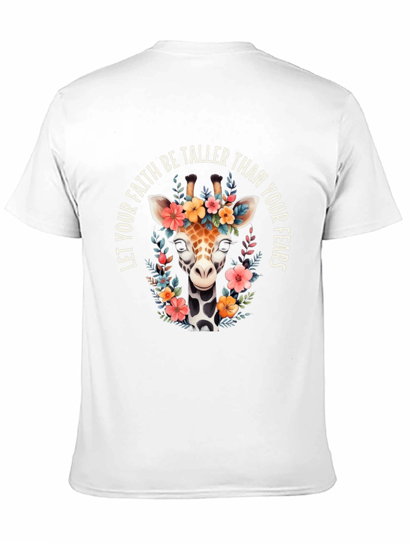 Floral Giraffe T-Shirt: Faith Over Fears