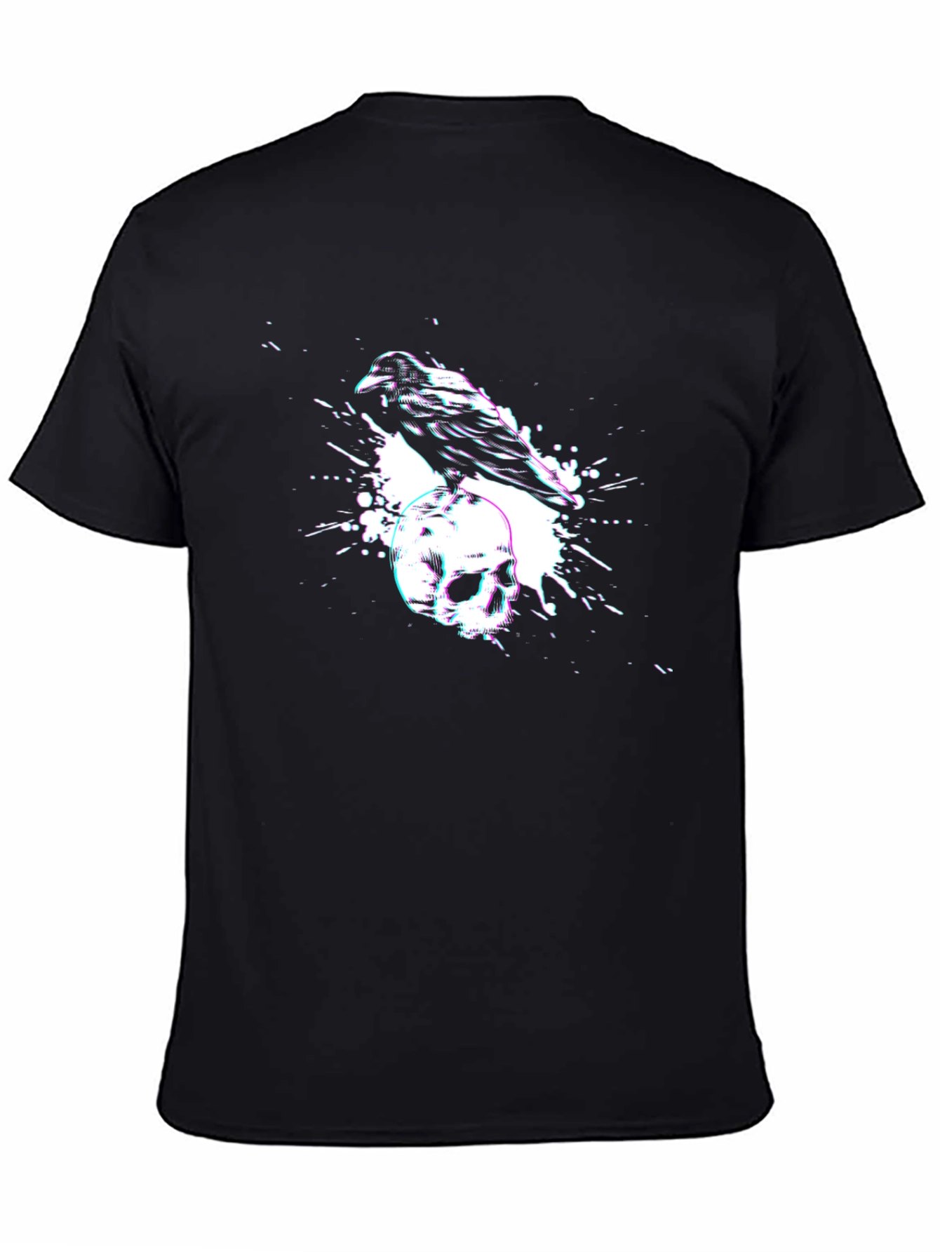 Raven Skull Graphic T-Shirt - Dark Aesthetic Tee