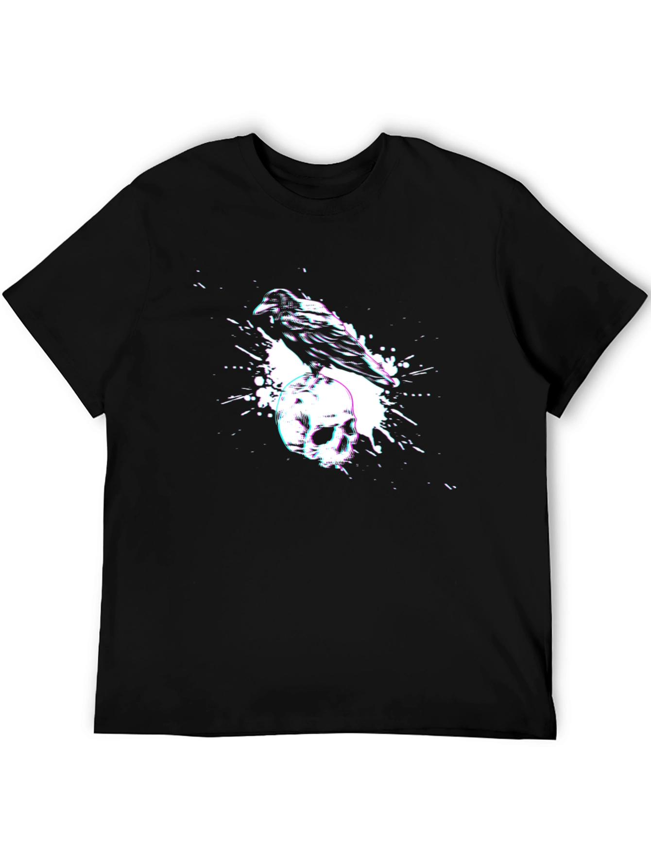 Raven Skull Graphic T-Shirt - Dark Aesthetic Tee