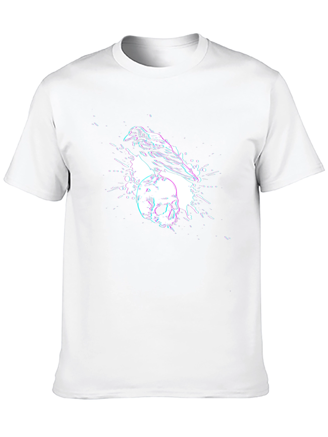Raven Skull Graphic T-Shirt - Dark Aesthetic Tee