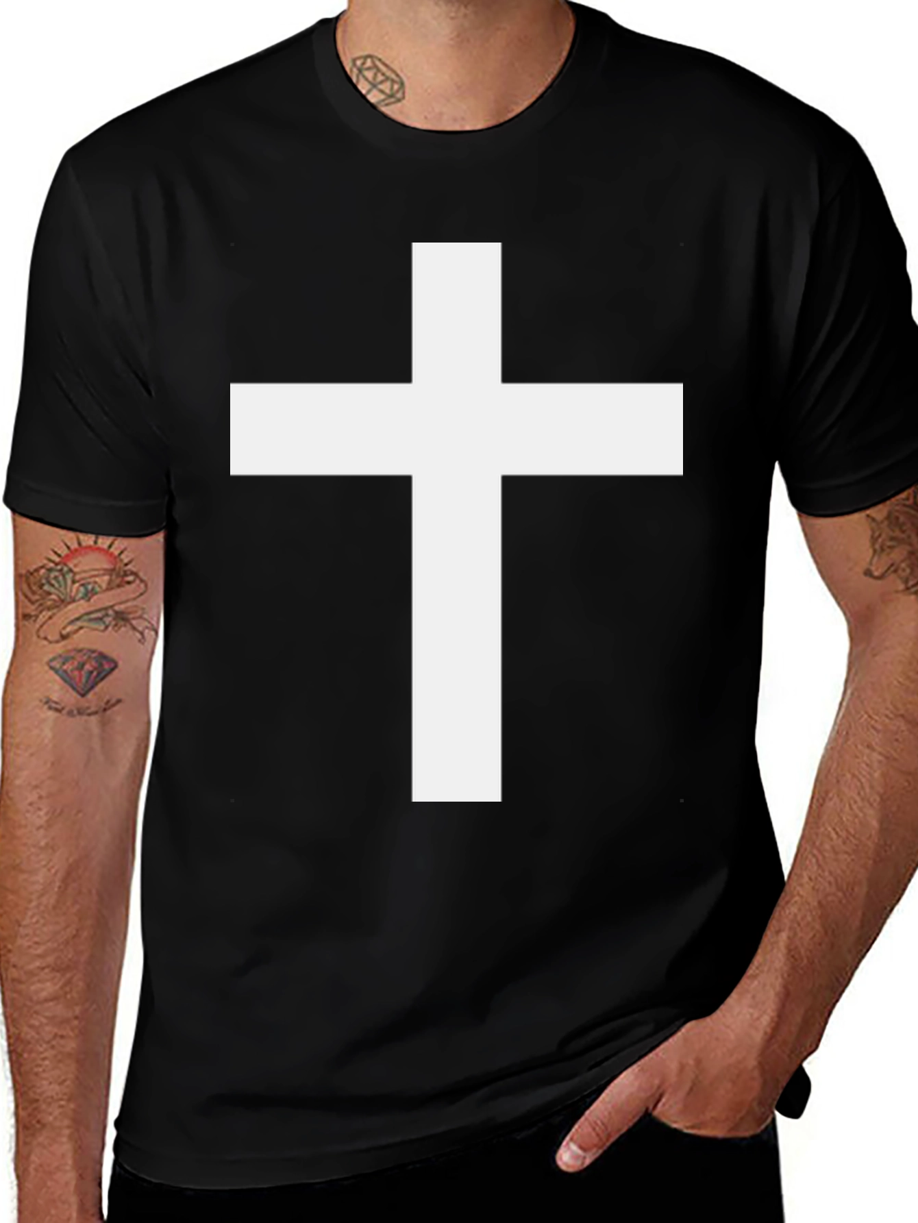 Simple Cross Graphic T-Shirt - Unisex
