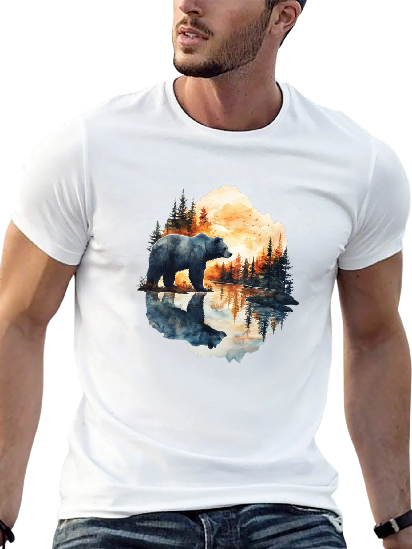 Bear Reflection Graphic Tee