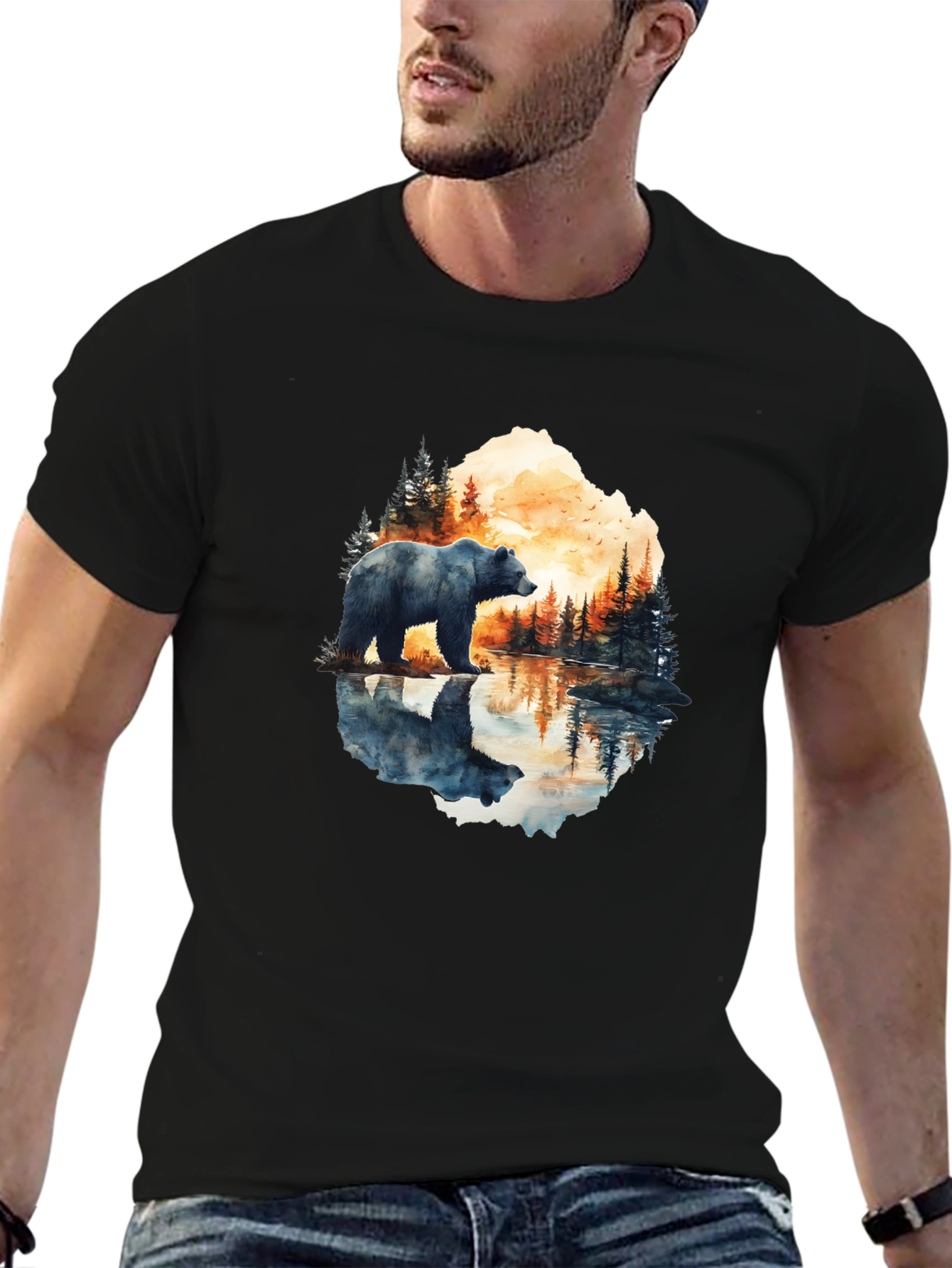 Bear Reflection Graphic Tee