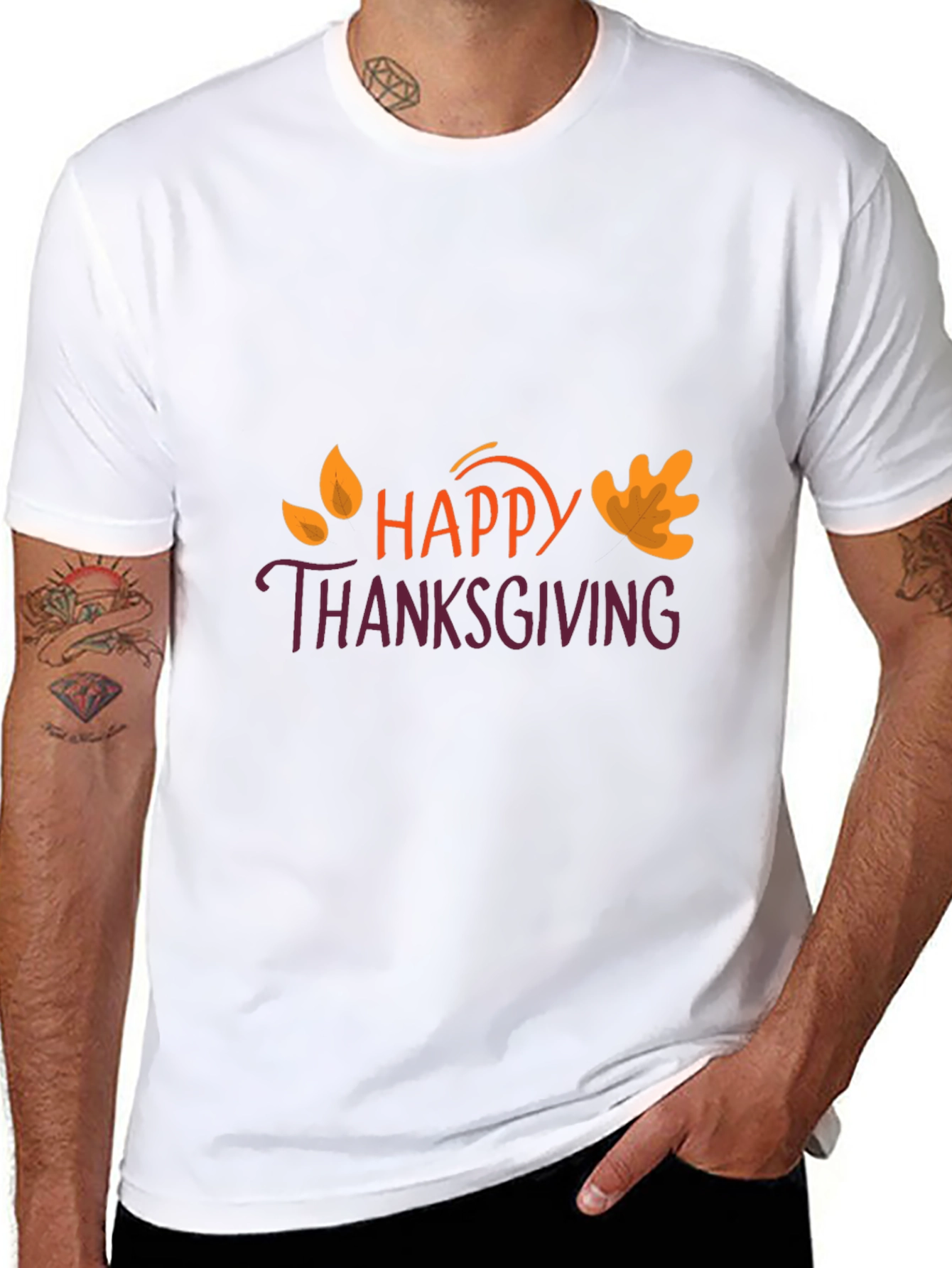 Happy Thanksgiving Graphic Tee - Holiday Apparel