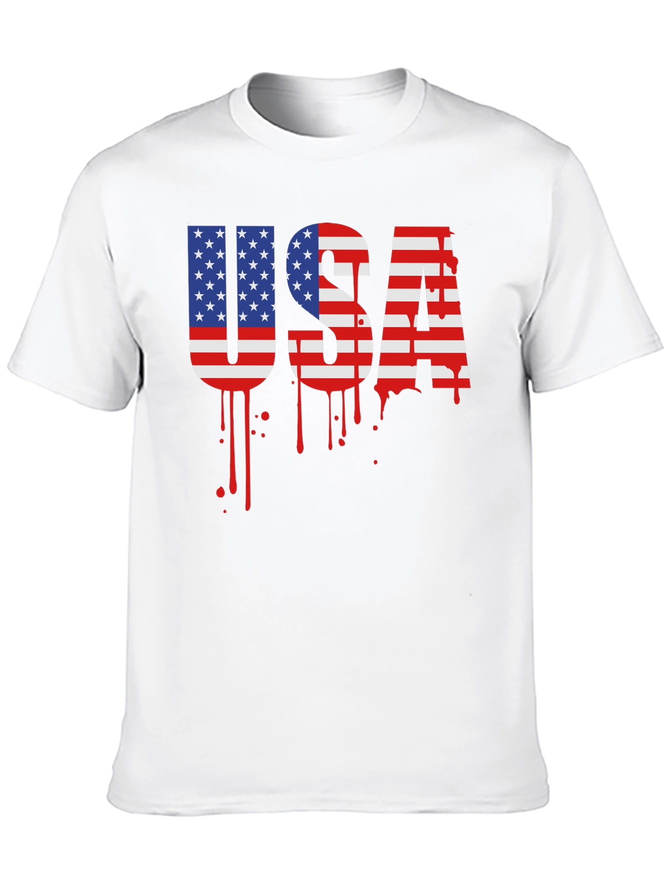 USA Flag Drip Graphic T-Shirt