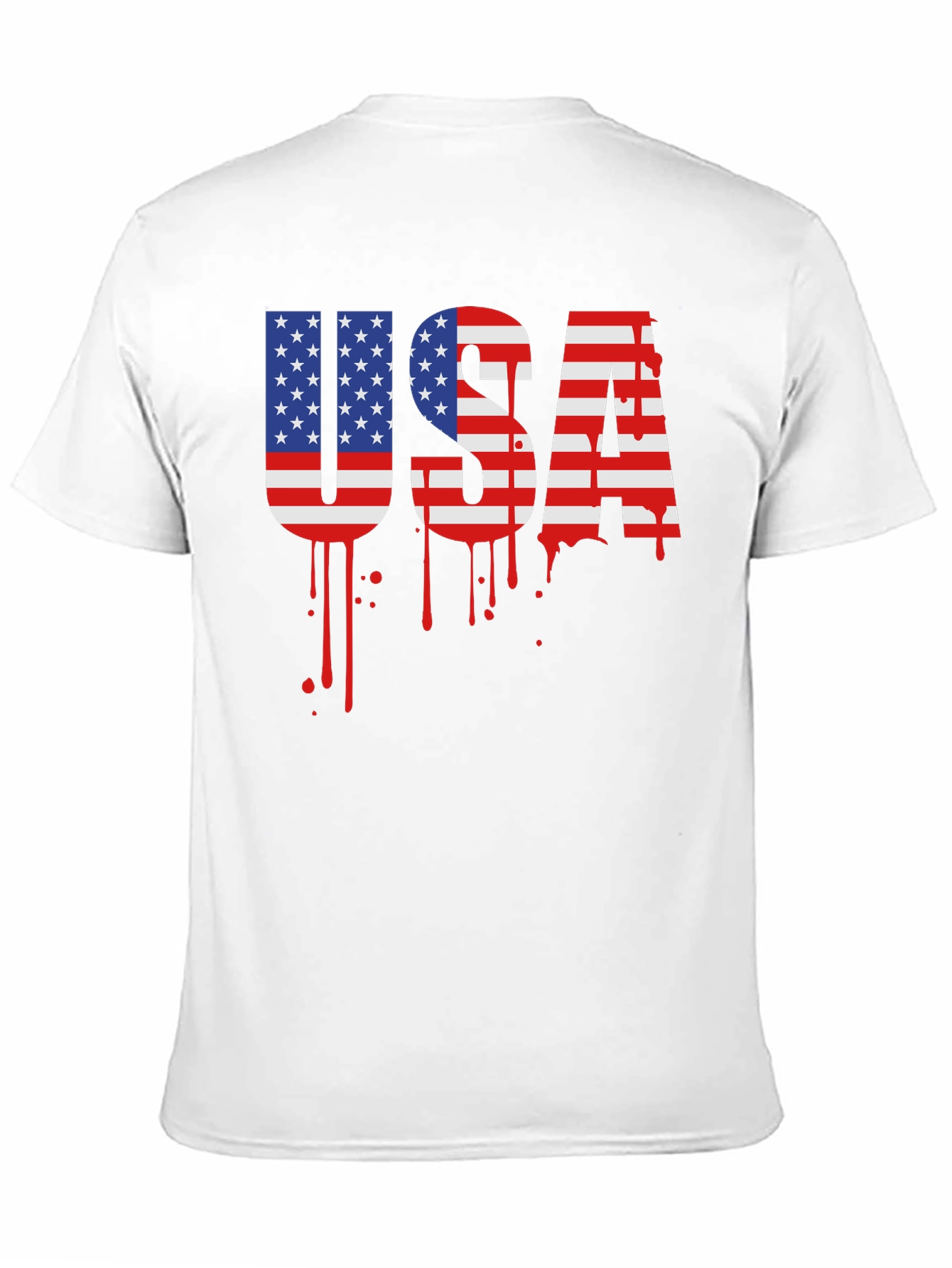 USA Flag Drip Graphic T-Shirt