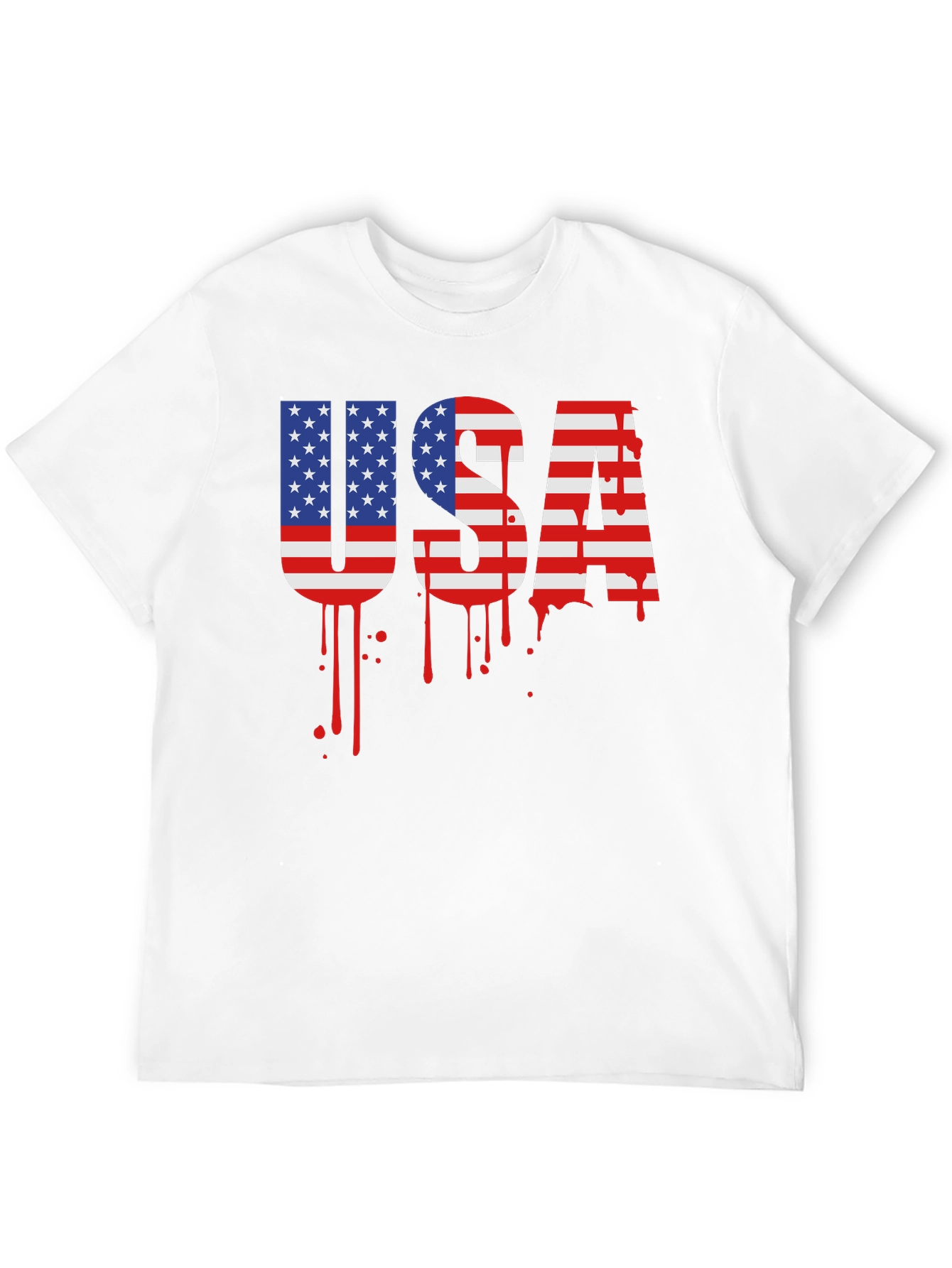 USA Flag Drip Graphic T-Shirt