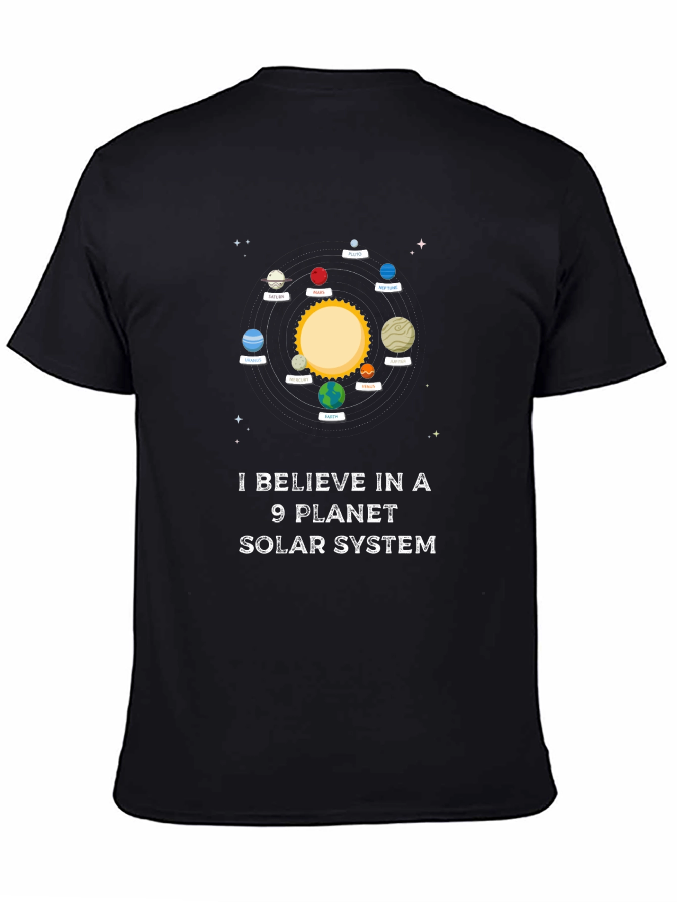 9 Planet Solar System Graphic Tee