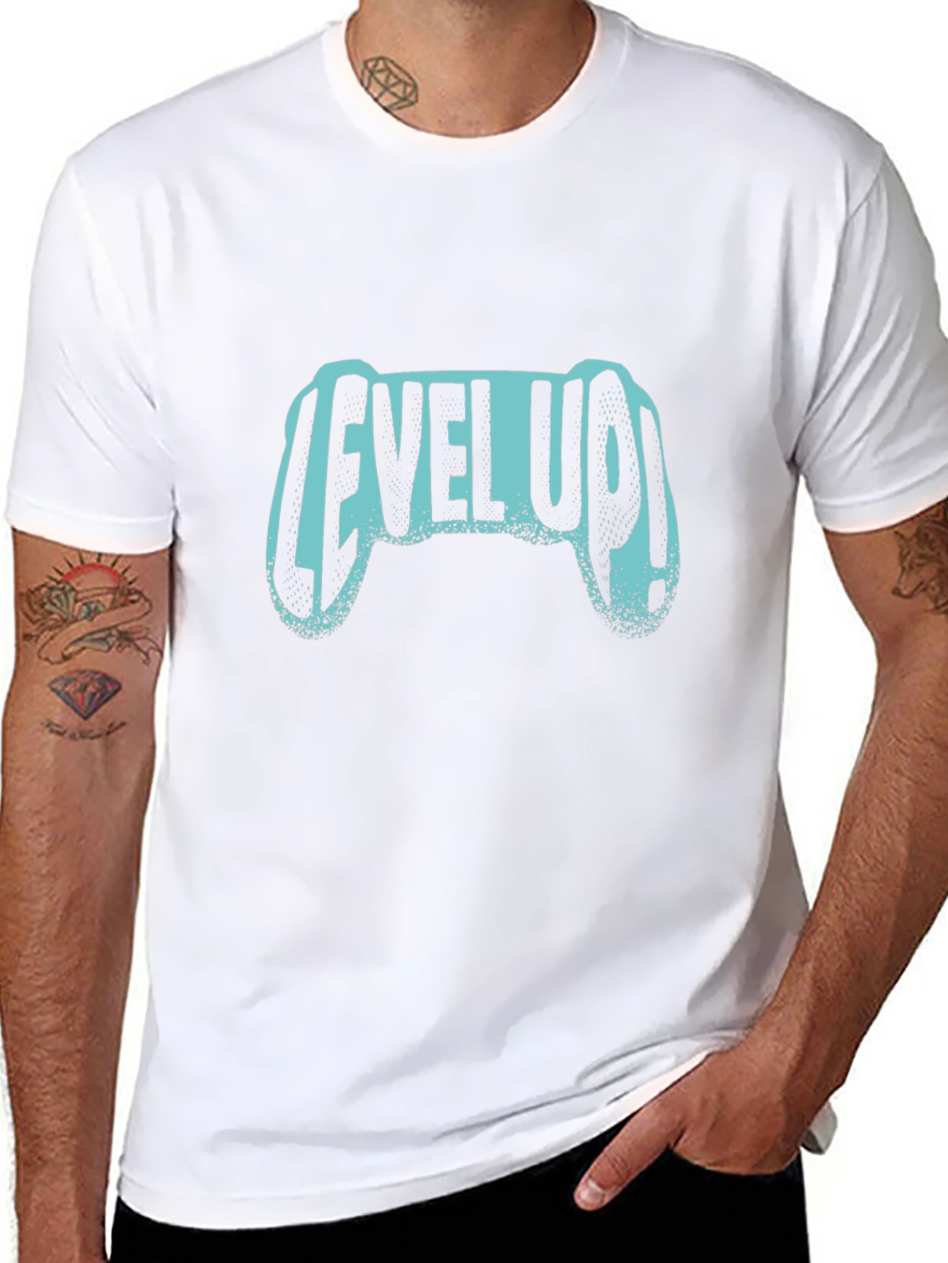Level Up Gaming Controller Black T-Shirt