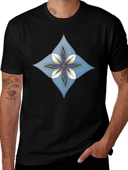 Floral Diamond Black T-Shirt