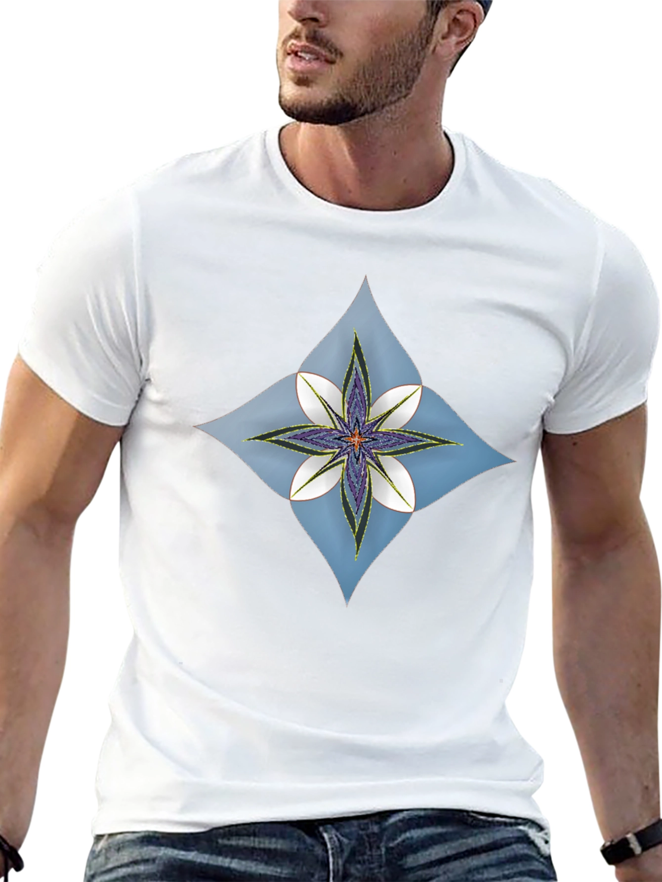 Floral Diamond Black T-Shirt