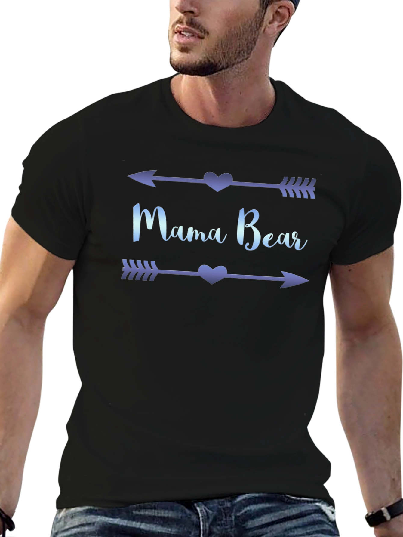 Mama Bear Arrow Heart T-Shirt - Black