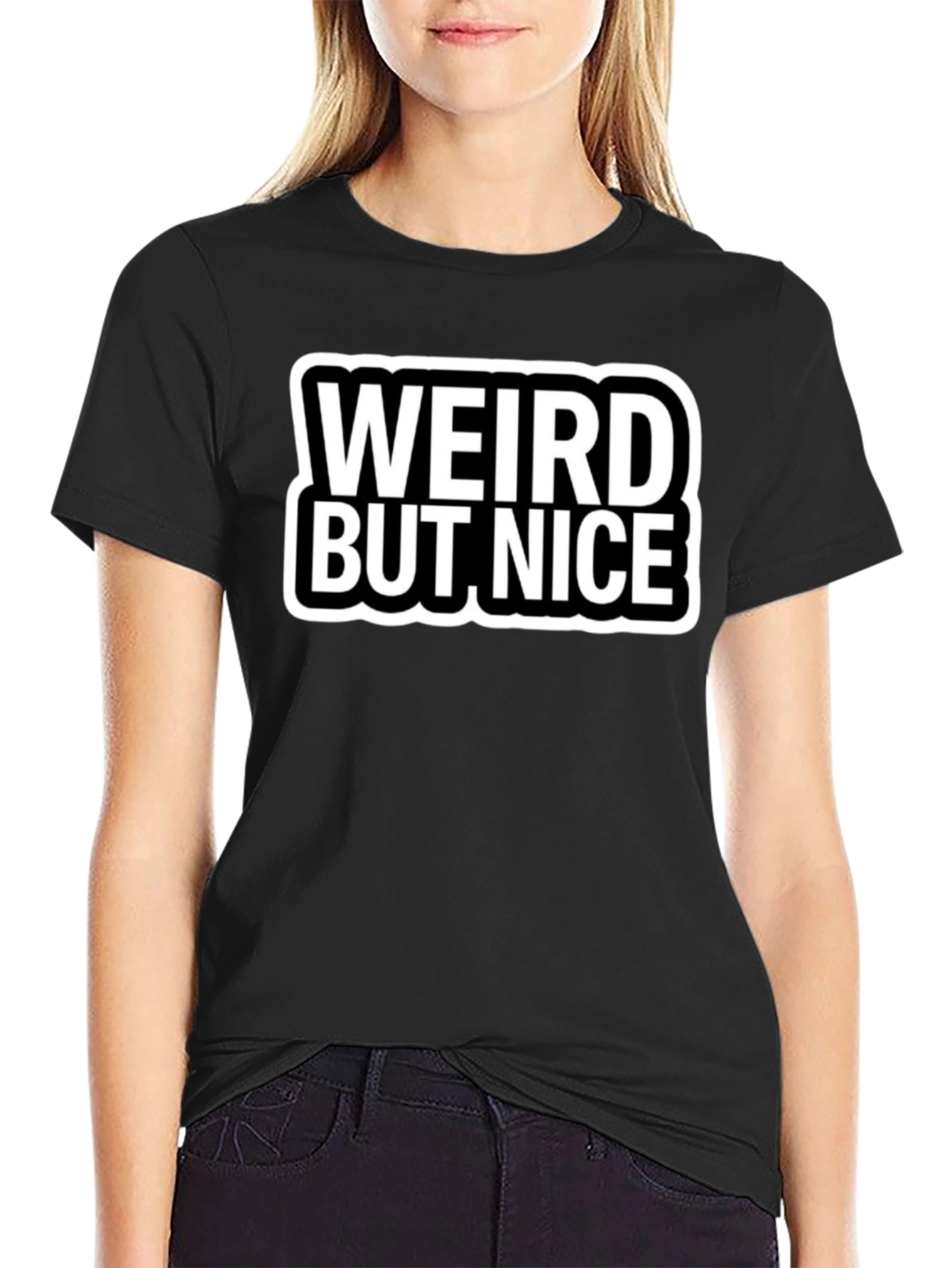 Weird But Nice Black Graphic Tee