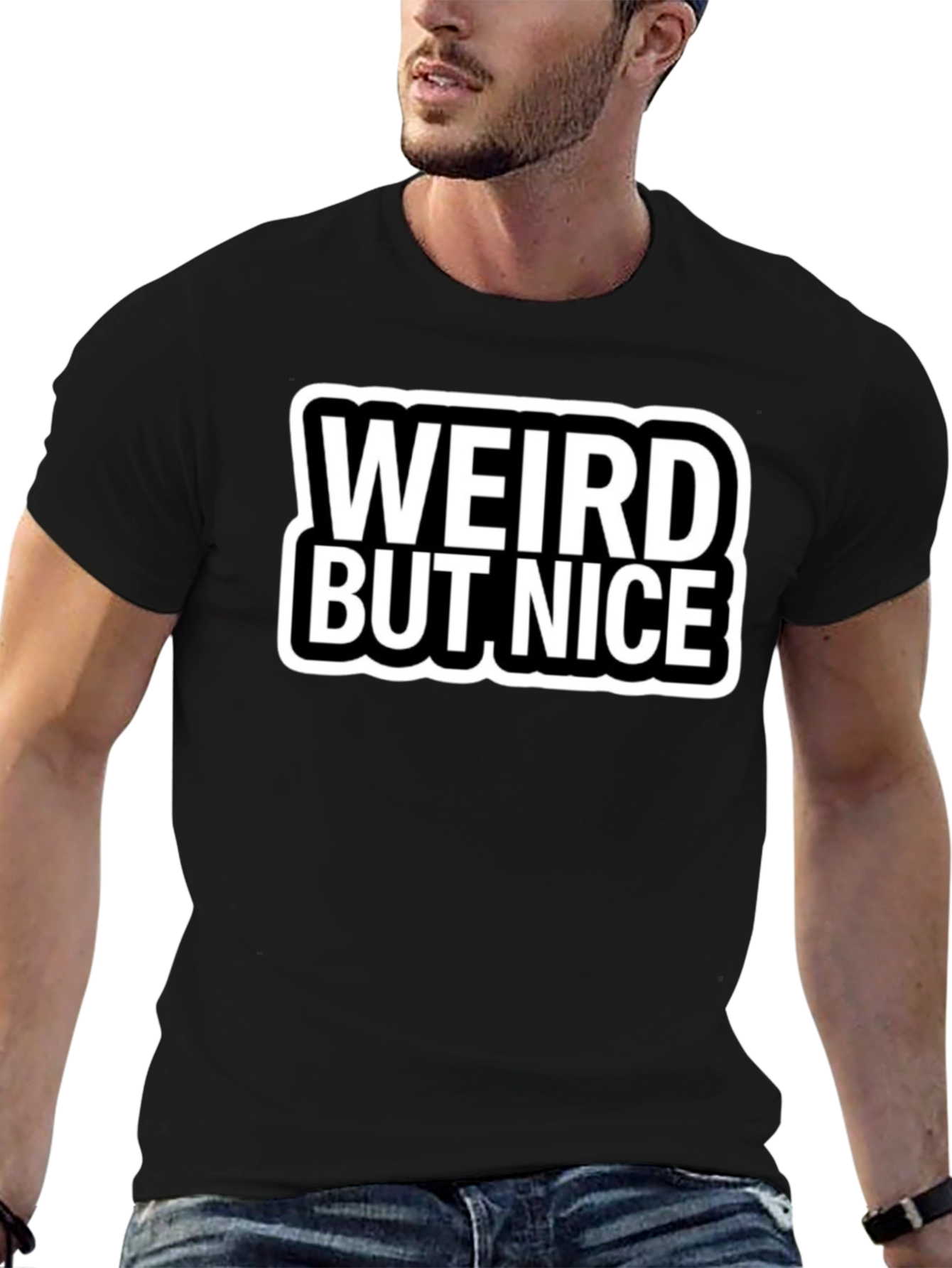 Weird But Nice Black Graphic Tee